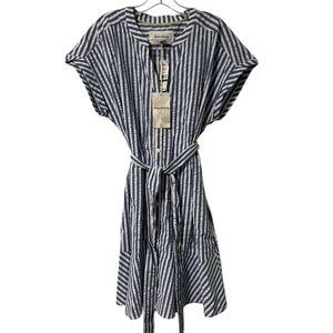 Tommy Bahama Blue and White Striped Dress women’s size L NWT NEW